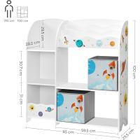 Organizador de Juguetes y Libros para Niños Estante de Almacenamiento Multifuncional con 2 Cajas - details 6