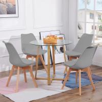 Juego de Mesa de Comedor y Sillas, 1 Mesa Redonda de 80 cm + 4 Sillas Blancas, de Diseño Nórdico - details 71