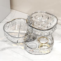 Caja de Joyería Giratoria de Alta Gama Caja de Almacenamiento de Accesorios de Cabello con Cinta Transparente Clip de Pendientes Delicados Banda de Cuero Equipo de Belleza - details 1