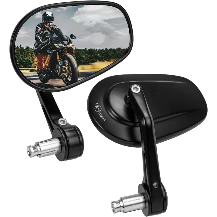 Espejo Manillar Homologado Retrovisores Moto Universal Espejo Moto Plegable Giratorio de 360 ° - 1