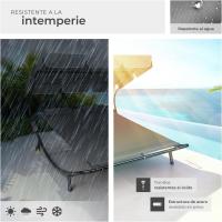 Tumbona Doble de Jardín, Tumbona de Playa con Sombrilla Plegable, Tumbona de Piscina para Dos, Tumbona de Jardín Exterior con 2 Ruedas y Cojines, Fácil Montaje, Interior y Exterior - Negro/Negro - details 22