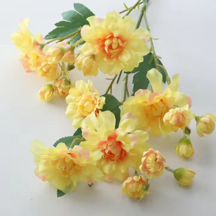 Flor de peonía Artificial de 63cm, 5 tenedores, rama de flor de peonía de seda elegante, flor falsa de plástico hecha a mano, fiesta de cumpleaños y boda - 1
