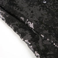 BUNO-vestido negro de lentejuelas para mujer, ceñido al cuerpo con cuello cuadrado, vestidos de fiesta de otoño, tres elegantes para discoteca madura y encantadora - details 13