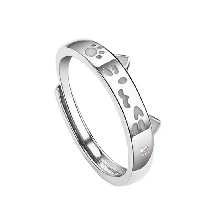 Anillos luminosos que brillan en la oscuridad para parejas, anillo con apertura para perros y gatos de estilo coreano, regalo de San Valentín para cachorros, mujeres y hombres - 1