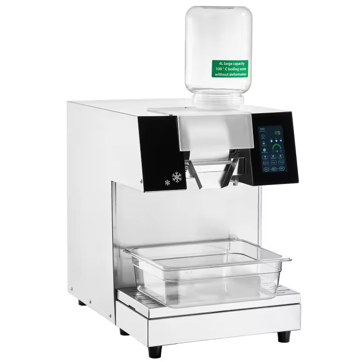 SucceBuy Máquina de Hielo Comercial con Copos de Nieve, Acero Inoxidable, Afeitadora eléctrica de 397 LBS/24 H, refrigeración por Líquido para una rápida disipación del Calor, Máquina para Hacer Helados - 1