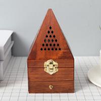 Quemador de incienso de sándalo, caja de madera de agar, antiguo, aromaterapia, pirámide creativa, hueco - details 1