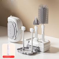 Juego de cepillos de limpieza de biberones multifuncional, oso 8 en 1, cepillo para lavar vasos de vidrio, escurridor de almacenamiento, Kit de cepillo para biberones de León - details 18