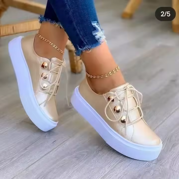 Zapatillas de Moda de Verano para Mujer Punta Redonda Plataforma Talla 42 - 1