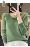 2024 100% Merino pura lana con cuello en V Otoño e Invierno suéter nuevo suéter de cachemira de las mujeres Casual de punto Top DMR201 - details 11
