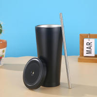 Taza Termo de acero inoxidable, taza con pajita con tapa, botella para café, té, bebida fría, taza de agua, botella de agua térmica, frascos de vacío - details 3