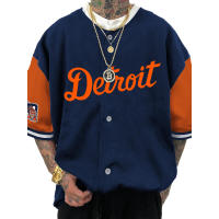 24 Ropa deportiva juvenil de béisbol Chaqueta de equipo de los Yankees de talla grande con cuello en V y manga corta - details 7