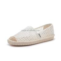 Se lanzó la nueva marca de moda de zapatos de lona de alta calidad de verano con encaje de fondo plano para mujer - details 2