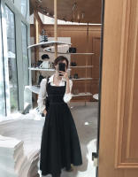 Vestido Vintage elegante Hepburn Sle para mujer, vestido elegante con cuello cuadrado, cintura plisada, falda larga ceñida, vestido coreano de verano - details 21