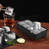 Bandeja de silicona para cubitos de hielo con tapas, molde cuadrado para hacer hielo sin BPA 6/8, reutilizable y Flexible para whisky y cócteles - details 1