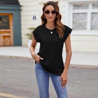 Blusa de Estilo Coreano Vintage para Mujer Cuello Redondo, Mangas Cortas, Moda Joven, Tops de Mujer Alta - details 5