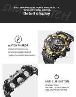 Reloj Deportivo Unisex SMAEL para Parejas con Pantalla LED Digital Iluminación Trasera Coloreada Dial de Cuarzo Alarma Fecha y Cuenta Regresiva Correa de Silicona - details 3