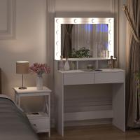Mueble de Maquillaje Moderno con Luz LED y Espejo Grande Mesa de Vestidor de Estilo y Organización con 2 Cajones y 3 Compartimentos Abiertos - details 1