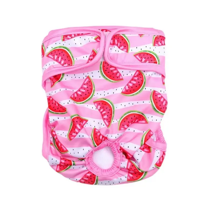 Ropa interior ajustable para perro, pañales de algodón suave con estampado Floral, bragas sanitarias para perros - 1