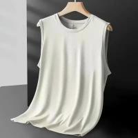 Chaleco De Malla De Seda Helada Para Hombres Verano Deportivo Sin Mangas Moda Casual Ropa Exterior Transpirable Ligero - details 3