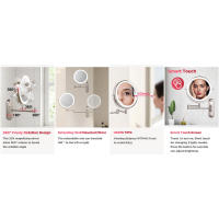 VORREMIRR Espejo de pared, aumento 1x/20x con espejo de maquillaje de doble cara de 8,5 pulgadas para baño, níquel cepillado - details 5