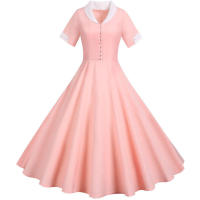 Vestido midi elegante e informal de verano para mujer, de línea A, manga corta, liso, para fiesta. - details 28