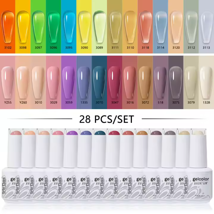 ArteClavo-Juego de esmaltes en Gel para uñas, barniz semipermanente UV, color marrón, para otoño, 28 unidades - 1
