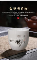Yangzhi Jade Classic Ciruela Orquídea Bambú Crisantemo Maestro Dehua Porcelana Blanca Oficina y Hogar Taza de Té Grande - details 14
