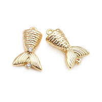 4 Uds. Colgantes de latón de Color dorado de 18K con circonita, colgantes de huesos de pescado, collar, pendientes, accesorios de joyería Diy, sitio web oficial Rosediy - details 1