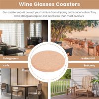 Round Cork Coasters for Drinks,with Metal Holder Storage Caddy,Reusable Saucers for Cold Drinks Wine Glasses Cup - details 5
