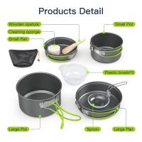 Batería de cocina portátil para camping, glamping, deportes al aire libre, multifuncional para 2-3 personas. - details 4