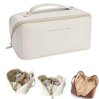 Neceser cosméticos de viaje de CUELO SINTÉTICO gran capacidad, MEJORADA,estuche de maquillaje portátil para mujer, organizador de artículos de tocador multifuncional impermeable - details 2