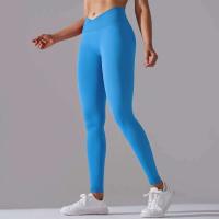 Pantalones de yoga sin costuras para mujer, monos deportivos de cintura alta para gimnasio cruzado, monos de entrenamiento para correr - details 3