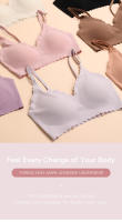 Sujetador Sin Costuras De Poliamida Para Mujer 9 Colores Cómodo Sin Aros Con Costado Ondulado Borde Láser Invisible Para Yoga - details 0