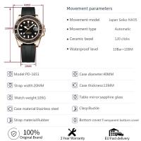 Reloj de lujo Premium para hombre, nuevo diseño PAGANI PD-1651 V3, cristal de zafiro mecánico, automático, NH35, acero inoxidable, 2024 - details 1
