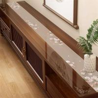 Nuevo estilo chino TV cubierta antipolvo PVC mantel de vidrio suave impermeable resistente al aceite zapato gabinete mesa aparador Mat - details 18