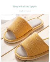 Zapatillas de lino de algodón para mujer, antideslizantes, para interior, acoplador para el hogar, plataforma de primavera y otoño, suelo de fondo suave durante todo el año - details 3