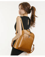 Mochila De cuero con cera de aceite para mujer, bolso Retro urbano Simple, a la moda, novedad de 2024 - details 4