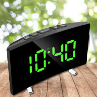 Escritorio de 7 pulgadas para dormitorio de niños, pantalla LED, gran número, mesa, alarma Digital, espejo curvado regulable, reloj - details 0