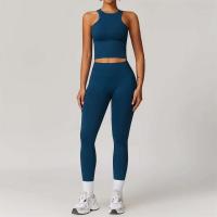 1/2 de ropa de mujer, conjunto de yoga sin costuras, entrenamiento sp, ropa de gimnasia, bodys de cintura alta, tres piezas de Fiess - details 0