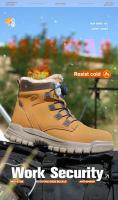 Botas de seguridad para el trabajo para hombre y mujer, zapatos de seguridad protectores impermeables para otoño e invierno, zapatos de trabajo ligeros con punta de acero, talla 47 48 - details 0