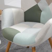 Sillones de salón Butaca nórdica Sillas Escandinavo Relax Acolchado con reposabrazos y patas de madera, tela, para dormitorio comedor, gris - details 12