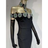 Verano vendaje 2025 mujeres celebridad Sexy Dias cristal negro Maxi vestido ceñido largo elegante vestido de fiesta de noche - details 8