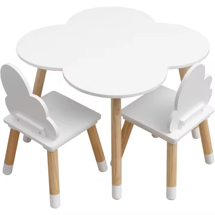 Muebles de Habitación Infantil Marrón Claro Blanco, Estilo Nórdico - 1