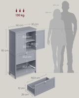 Mueble de Baño Almacenamiento Regulable Armario de Cocina con 2 Cajones y 2 Puertas - details 28