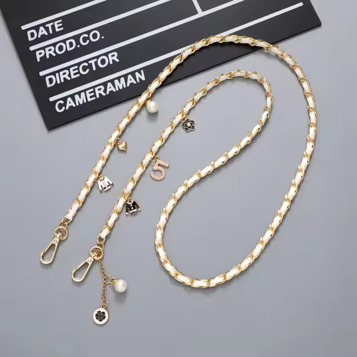 Cadena cruzada de cuero PU para teléfono móvil, cadena antipérdida para bolso, cordón de Metal para teléfono móvil Y2k, cuerda colgante cruzada Diagonal - 1
