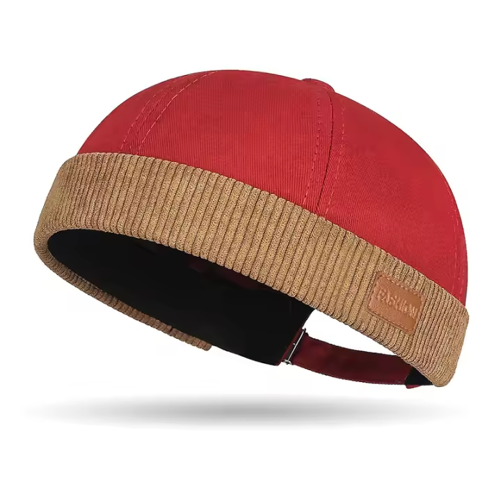 Sombrero Tang Unisex de Moda Marinero de Parche de Pana con Etiqueta de Cuero Sombrero de Amo de Casa - 1