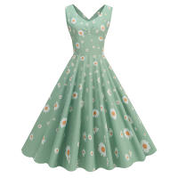 2025 Primavera/Verano nuevo vestido de fiesta para niñas con estampado azul claro fresco - details 1