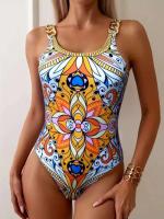 Traje de baño retro sexy y de moda 2025 con estampado push up y traje de baño de una pieza, corte de bikini de aguas termales para mujer - details 19
