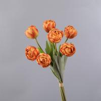 Ramas de tulipán artificiales de 7 cabezas, flor de tulipán de seda hecha a mano de tacto Real, flores falsas realistas, decoración del banquete de boda - details 4