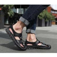Sandalias de cuero para hombre, zapatos informales antideslizantes, cómodos, transpirables, para playa, talla grande 38-48 - details 12